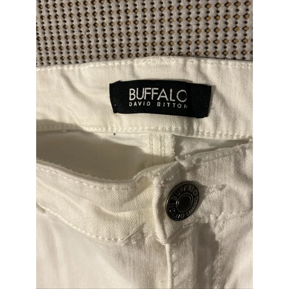 Buffalo David Bitton Jeans Womens 8 White Daily Mid Rise Skinny Ankle Preppy‎